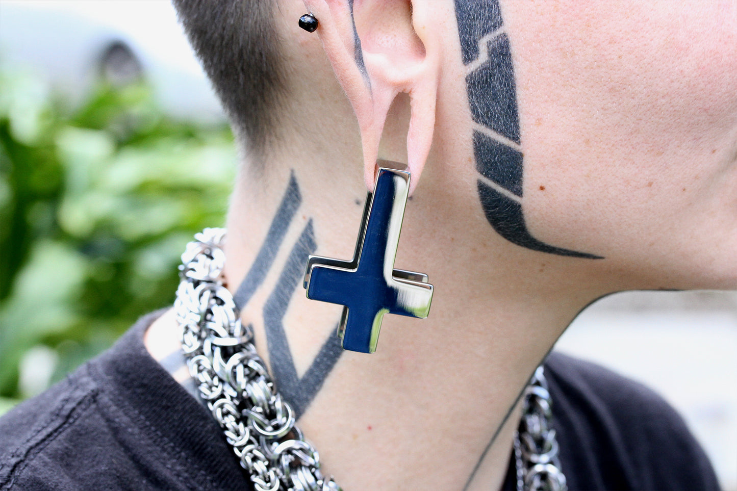Inverted Steel Cross Ear Weights (Pair) - PSS110