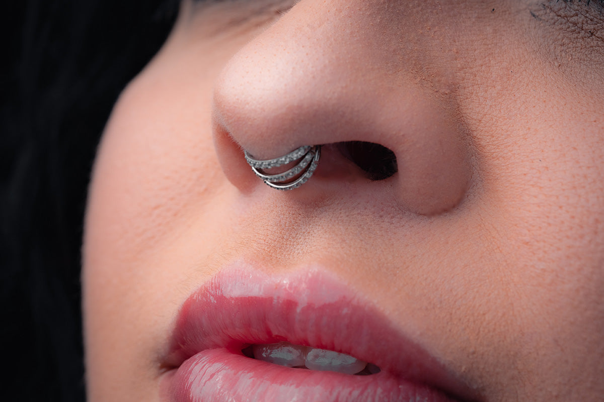 nose ring titanium diamond