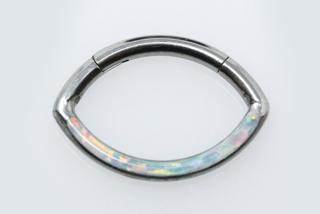 Titanium with Opalite shine Septum Clicker - SPT007