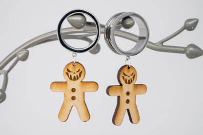 Crispy the Gingerbread Man Stainless Steel Danglers - (Pair) - TF045