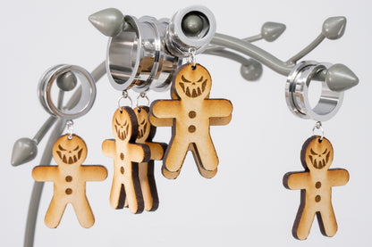 Crispy the Gingerbread Man Stainless Steel Danglers - (Pair) - TF045