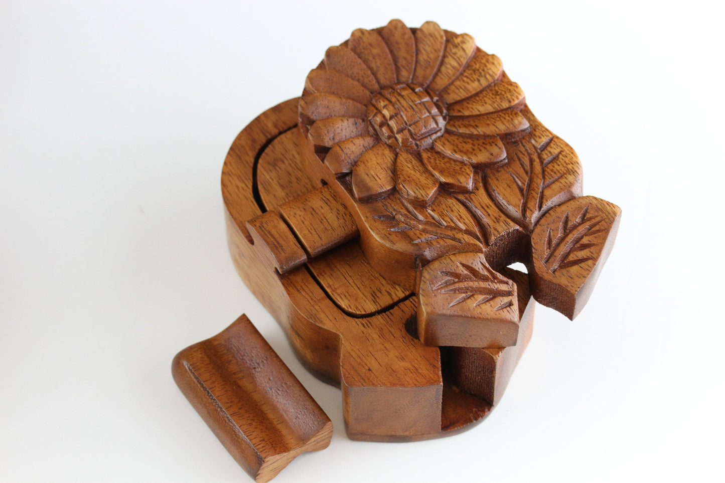 Sunflower Wood Puzzle Box - Plug Gift Box (Plugs not included)