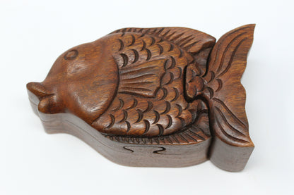Koi Fish Wooden Puzzle Box - Plug Gift Box